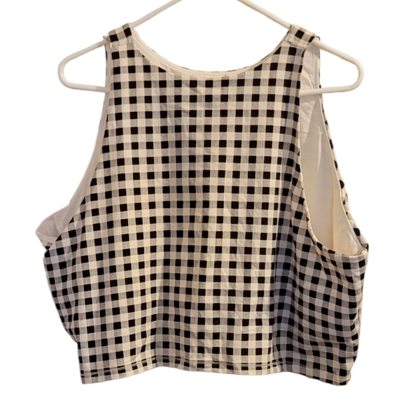 Black and White Gingham Women's Top - Picture 4 of 4